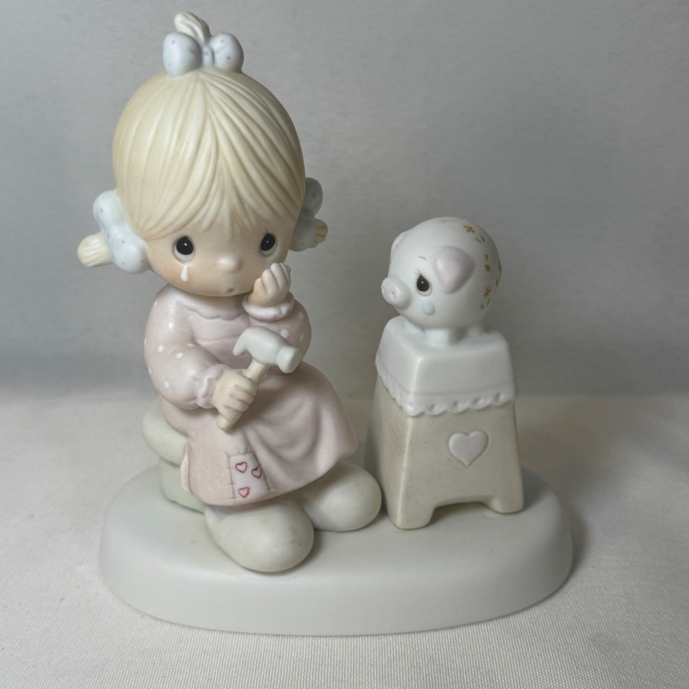 Precious Moments Love Cannot Break A True Friendship Girl Piggy Bank E-4722 1980